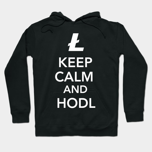 Litecoin Cryptocurrency - Keep Calm and HODL Litecoin Hoodie by vladocar